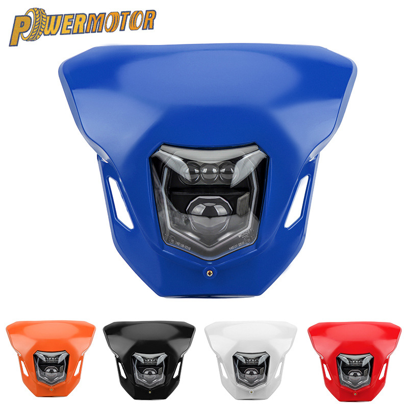 Off-Road Motorcycle Headlight Assembly Led Light Source Ktm Brightened Grimace Modified Headlight Night Running Light