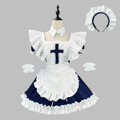 2025 新日本クラシック半袖メイドかわいい日本のメイドコスプレ女性メイド服ドレス