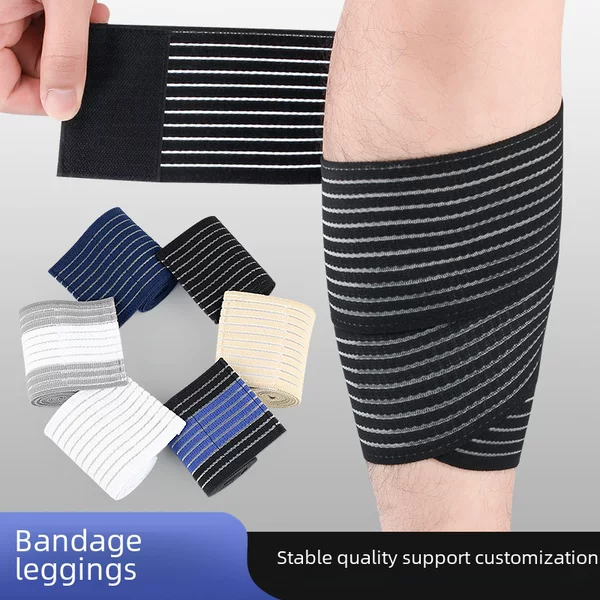 Wholesale calf guard winding bandage Compression knee guard outdoor running mountaineering basketball football sports protective equipment supplies