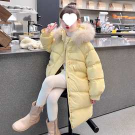女童棉衣洋气新款冬装2025加厚棉袄儿童羽绒棉服中长款保暖外时尚