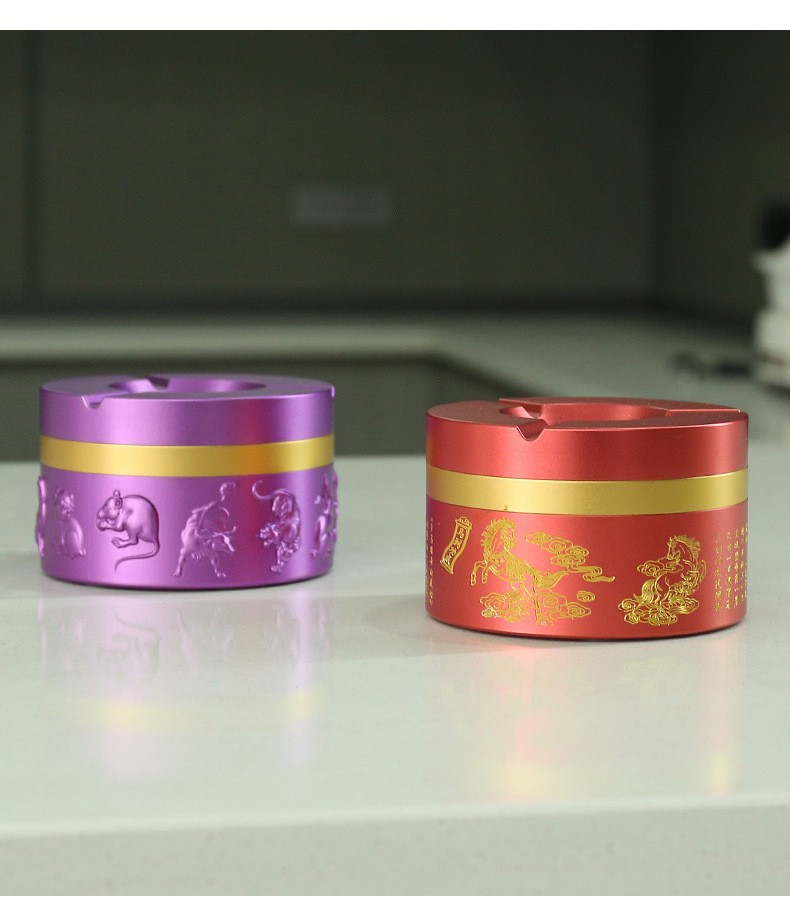 High-End Embossed Ashtray for Home Use, Tea Table, Commercial Gift, Premium Feel Ashtray