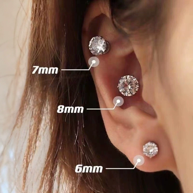 Серьги-ободки с цирконами, универсальные серьги, без piercing ушей, интернет-звезда