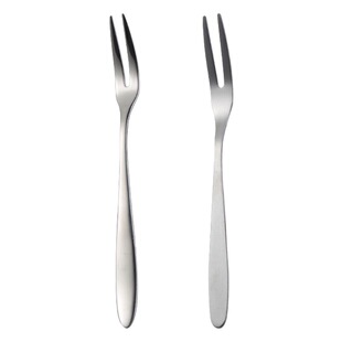304 Stainless Steel Fruit Fork Home Hotel Creative Two-Tooth Tableware Cake Dessert Dessert Mooncake Fork Gift