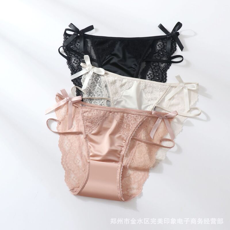 719# New Style Bow Sexy Hollow Comfortable Traceless High Elastic Sweet Hot Girl's Briefs