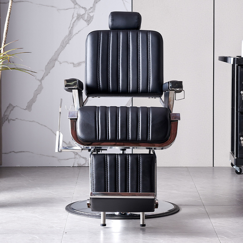 Cabeza de aceite de los hombres retro de gama alta tienda peluquería silla peluquería se puede poner afeitado peluquería especial Silla de corte de pelo