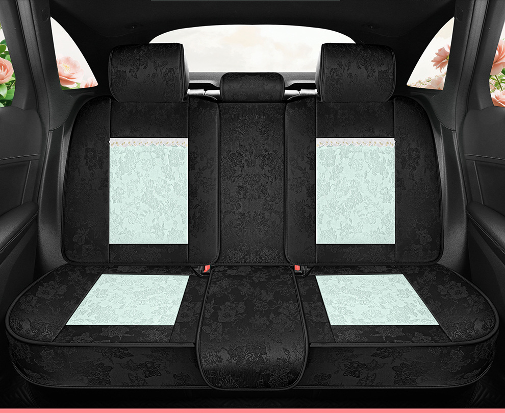 2026 New Model Ancient Style Camellia Jacquard Embossed Lace All-Season Car Seat Cushions Wholesale Cross-Border Export