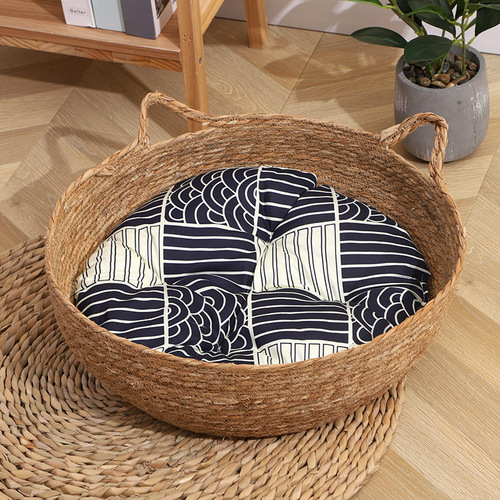 Rattan cat nest, universal for all seasons, hand-woven dog house, cat scratching board, household cat mat, cat bed, cat nest, summer cat cage