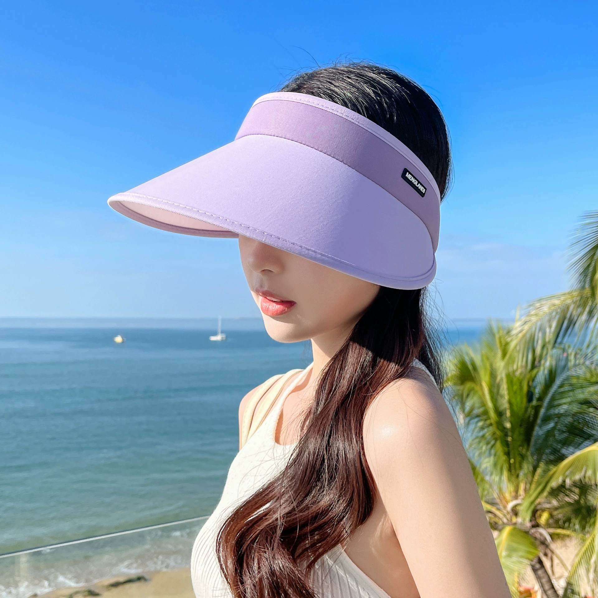Korean UV sun protection hat women's large brim empty top hat in summer riding UV rays face protection sun hat outdoor sun protection