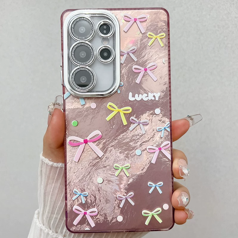 Samsung, совместимый с Galaxy s25, чехол для телефона, защитный чехол с бантом, защита от падения