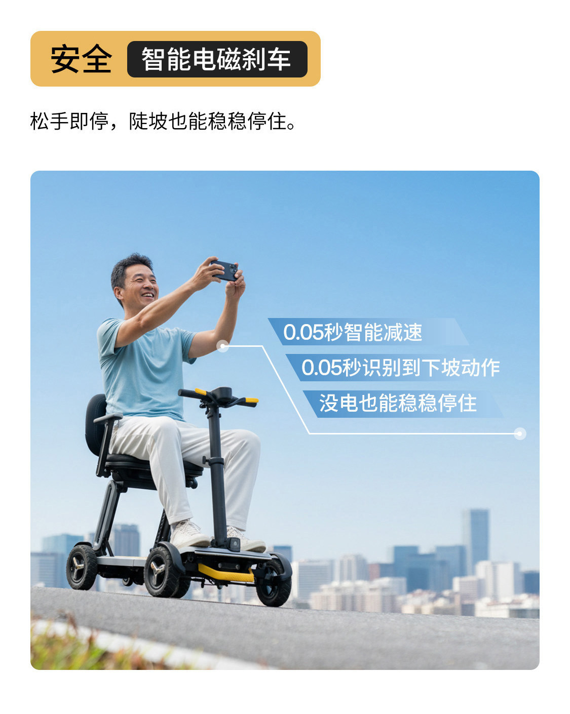 Pipi Bear L5 Lightweight Elderly Mobility Scooter, Foldable Portable Four-Wheel Electric Vehicle, Intelligent Anti-Collision Safety Scooter