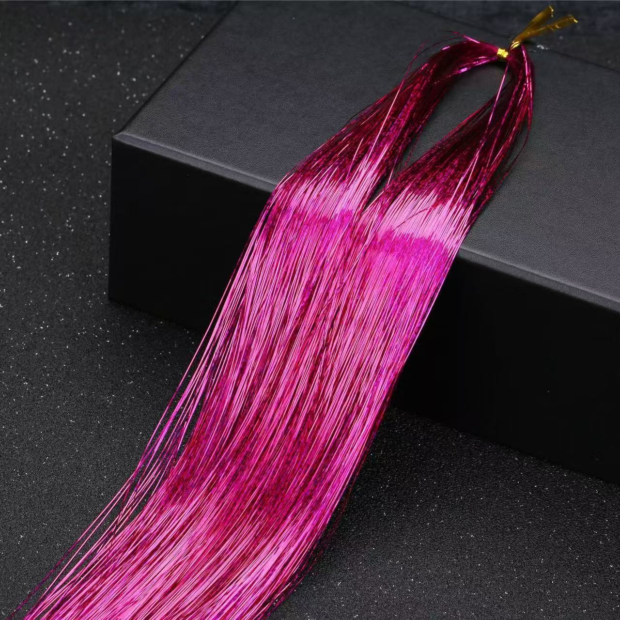 Las extensiones de cabello de alambre láser europeas y estadounidenses pelucas de color oro brillante extensiones de cabello de 120cm extensiones de cabello