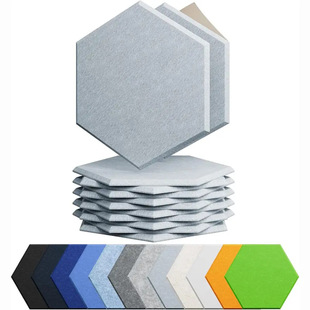 Cross-Border 12-Piece Hexagonal Felt Soundproof Wall Stickers with Adhesive Backing, Noise-Reducing Wall Decoration for Cinema Sound Absorption Panels