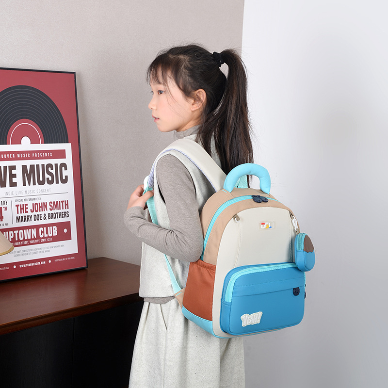 Mochila de clase de estudiantes de primaria de gran capacidad, nueva mochila coreana para niños y niñas, mochila infantil de color contrastante de moda transfronteriza