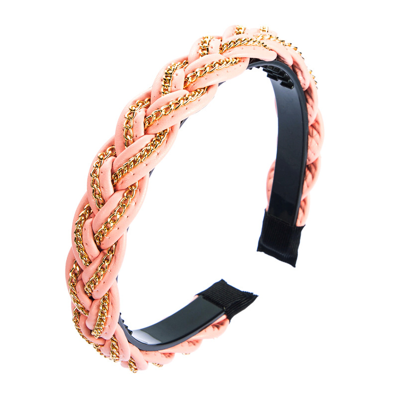 New Fashion Style Triangle Braided Leather Chain Headband display picture 11