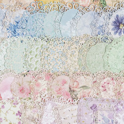 Floral Lace Vintage Retro Fresh and Light Handmade Notebook Collage Background Material Paper