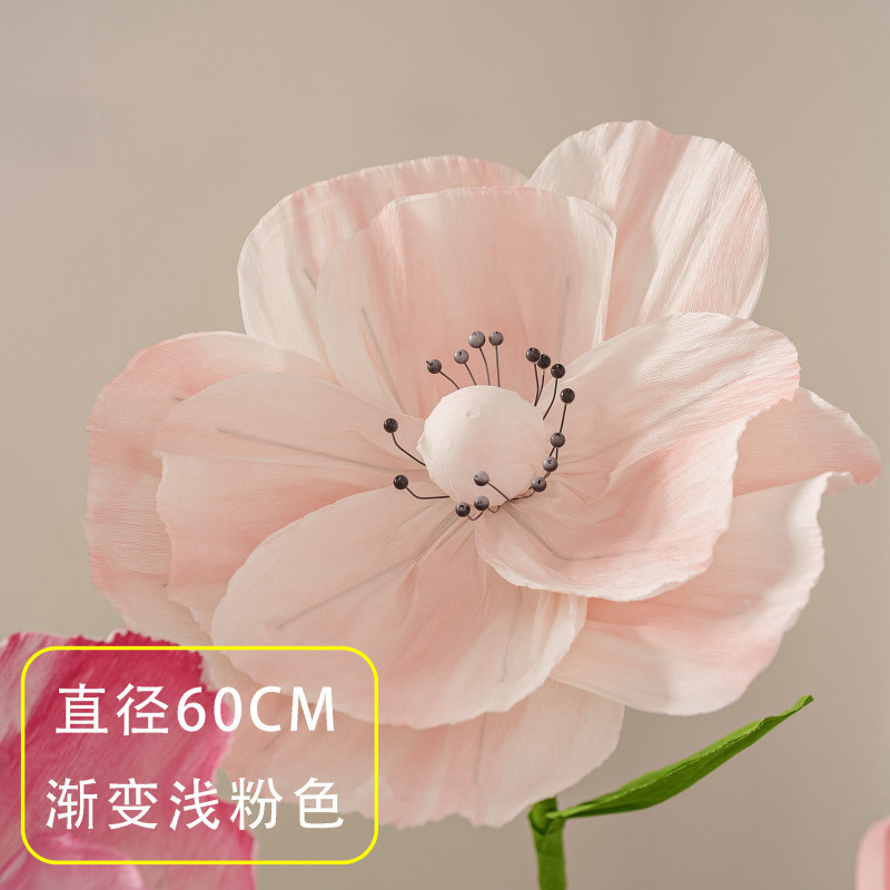 ✅ 巨大なペーパーアートフラワーショッピングモール装飾花紙花ポピーウィンドウリード結婚式造花結婚式卸売|undefined