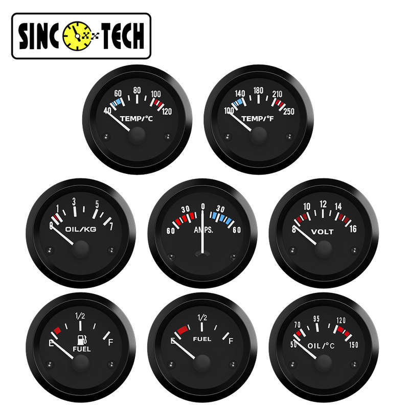 52MM car modified instrument voltage water temperature oil pressure oil quantity current instrument oil float pointer 12V