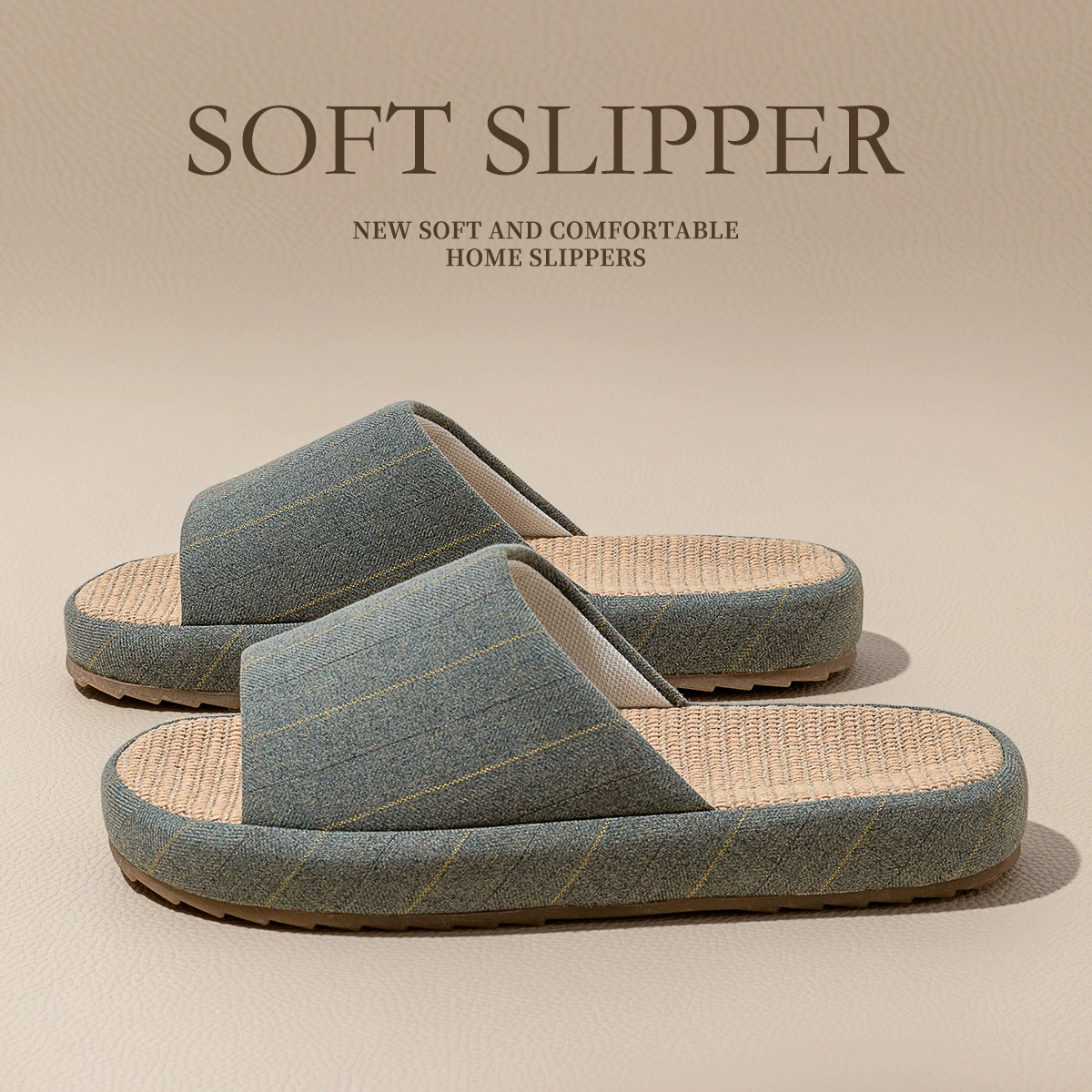 Льняные тапочки Lidani для мужчин, новинка 2025, домашние четырехсезонные бесшумные дышащие, впитывающие пот, нескользящие парные тапочки для женщин