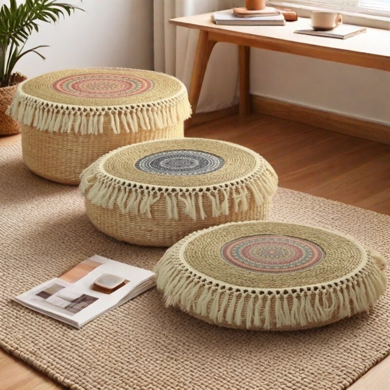 Straw Futon Worship Mat, Yoga Cushion, Thickened Meditation Cushion, Home Bay Window Mat, Meditation Mat, Tatami Mat Straw Futon Worship Mat, Yoga Cushion, Thickened Meditation Cushion, Home Bay Window Mat, Meditation Mat, Tatami Mat