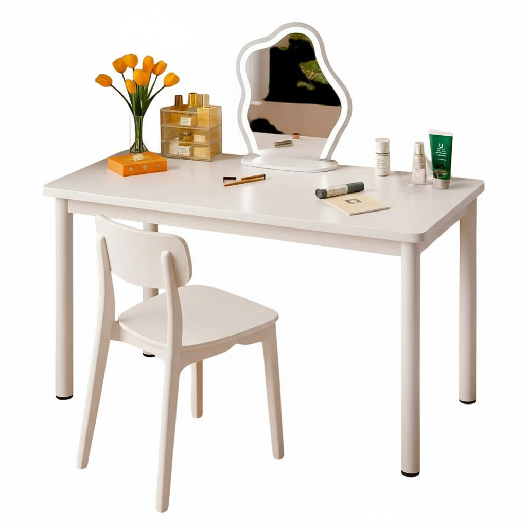 Comodador, escritorio de dormitorio, estante de escritorio, mesa de maquillaje simple, mesa de computadora simple junto a la cama.
