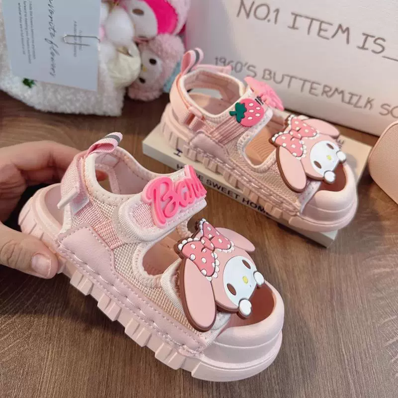 Summer clothing, fuchsia summer sandals, children's beach footwear
