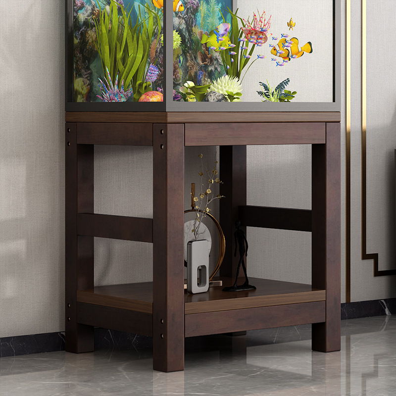 简易鱼缸架子实木客厅中小型鱼缸底座简约鱼缸架鱼缸柜底架子