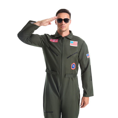 New Halloween Carnival Ambitious Pilot Uniform Party Sports Team Performance Stage Costume