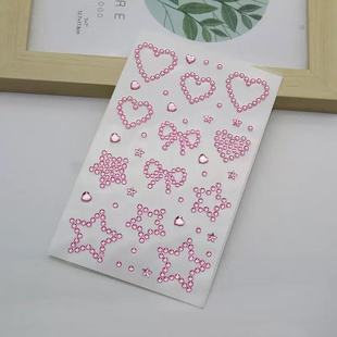 Heart Diamond Stickers on the Face, Five-Pointed Star Bow, Cut Out Self-Adhesive Decorations, Performance Makeup Face Diamond Eye and Face Stickers