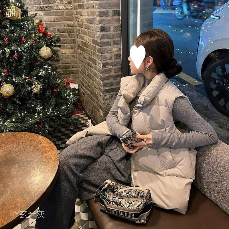 Stand Collar down Cotton Vest for Women 2025 New Autumn and Winter Style Loose Vest Jacket Vest Top for Women