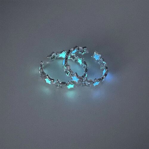 Boring with a glowing star ring for girls! Creative glow-in-the-dark five-pointed star rings for men and women, students finger rings