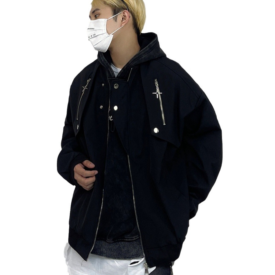 Nuevo estilo retro americano diseño de nicho traje de béisbol mujer primavera y otoño suelta calle alta vibe traje de vuelo chaqueta de hombre