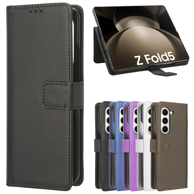 Suitable for Samsung Galaxy Z Fold 8 Ultra/7/6 Mobile Phone Case Flip Leather Case Diamond Pattern Card Insert 5/4 Suitable for Samsung Galaxy Z Fold 8 Ultra/7/6 Mobile Phone Case Flip Leather Case Diamond Pattern Card Insert 5/4