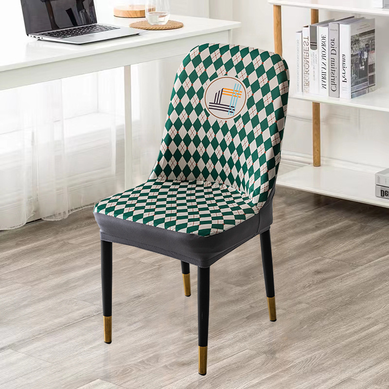 Hogar cubierta de la silla respaldo integrado universal elástico engrosada palillos cubierta de madera maciza cubierta de la silla de comedor cuatro estaciones cojín universal