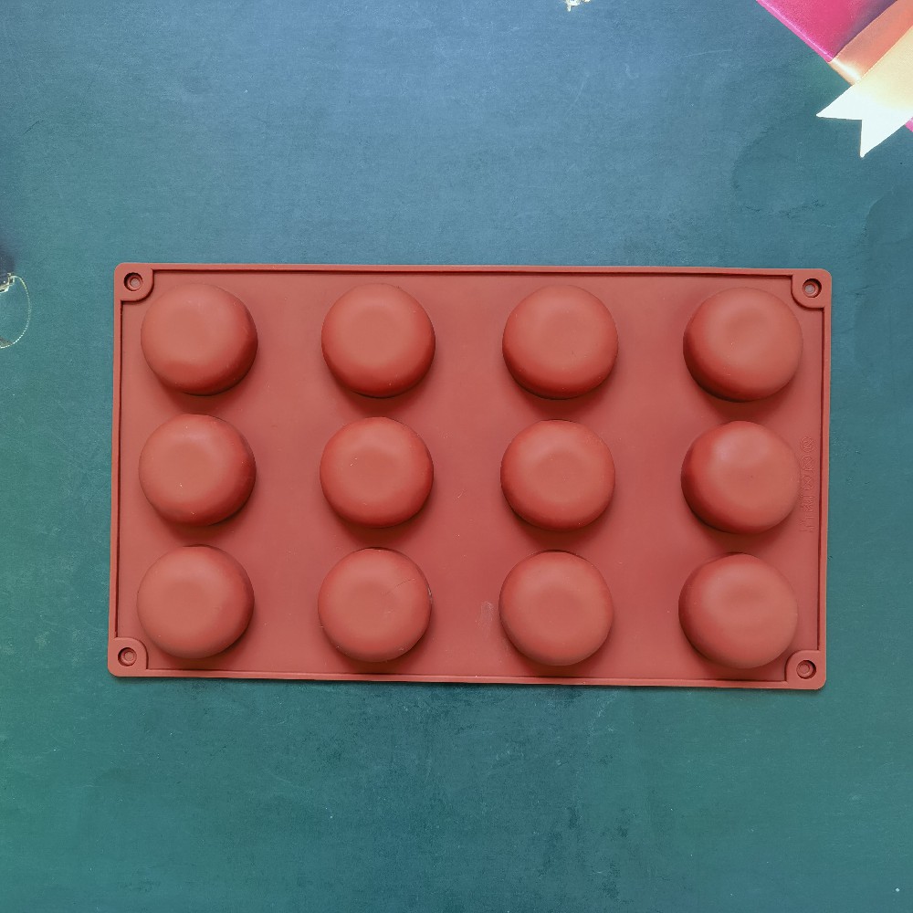 Silicone 12 con base plana semicircular 131 chocolate molde de silicona postre decoración de pastel cocina para hornear