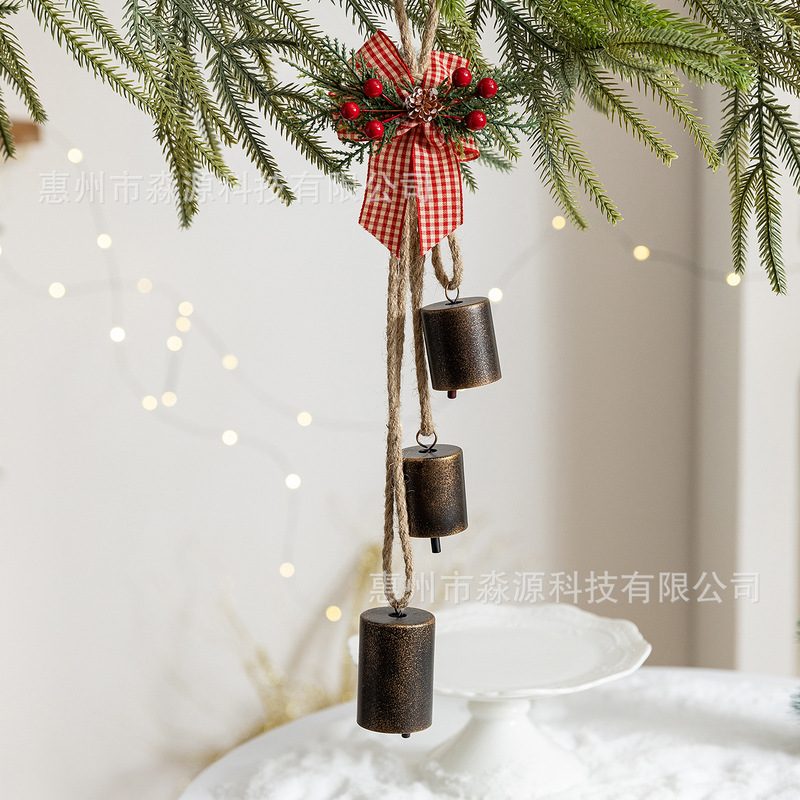 クロスボーダーレトロクリスマスベルクリスマスベルペンダントクリエイティブクリスマスオーナメントドア壁掛け装飾シーンアクセサリー|undefined