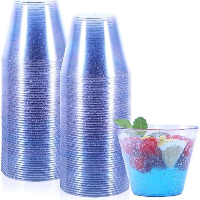 9oz / 10oz / 14oz / 16oz taza de plástico desechable rojo azul rosa más taza de aviación de oro image 3