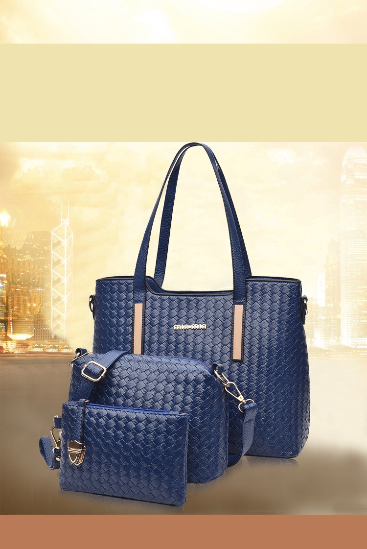 1417g Weight Polyester Lining Material Women's All Seasons Pu Leather Solid Color Vintage Style Square Zipper Bag Sets