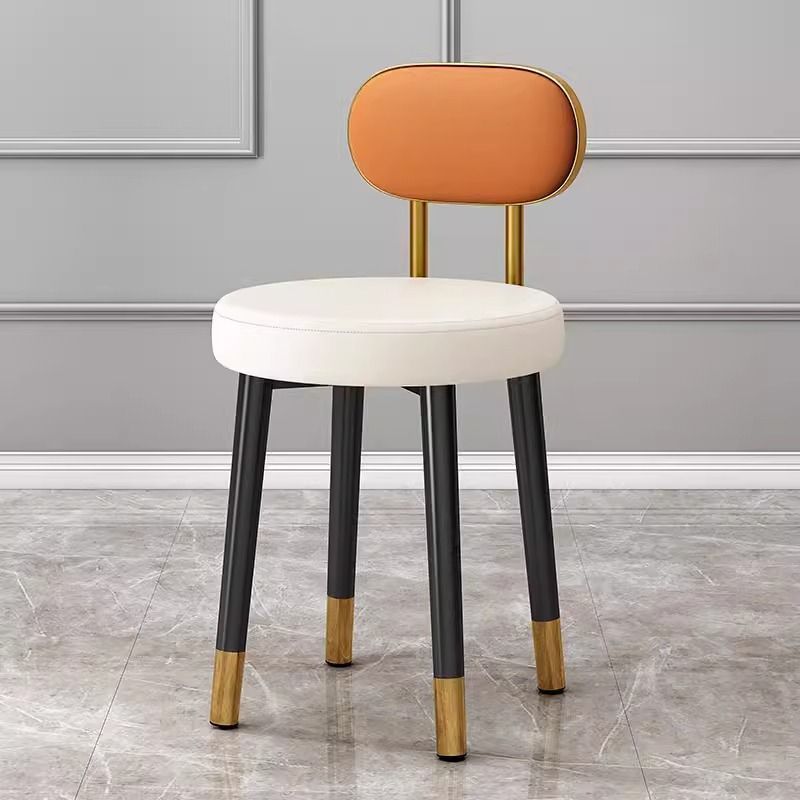 Casa ligera de lujo red alta sensación taburete redondo moderno simple manicuría silla de vestir respaldo de la chica dormitorio maquillaje de cama