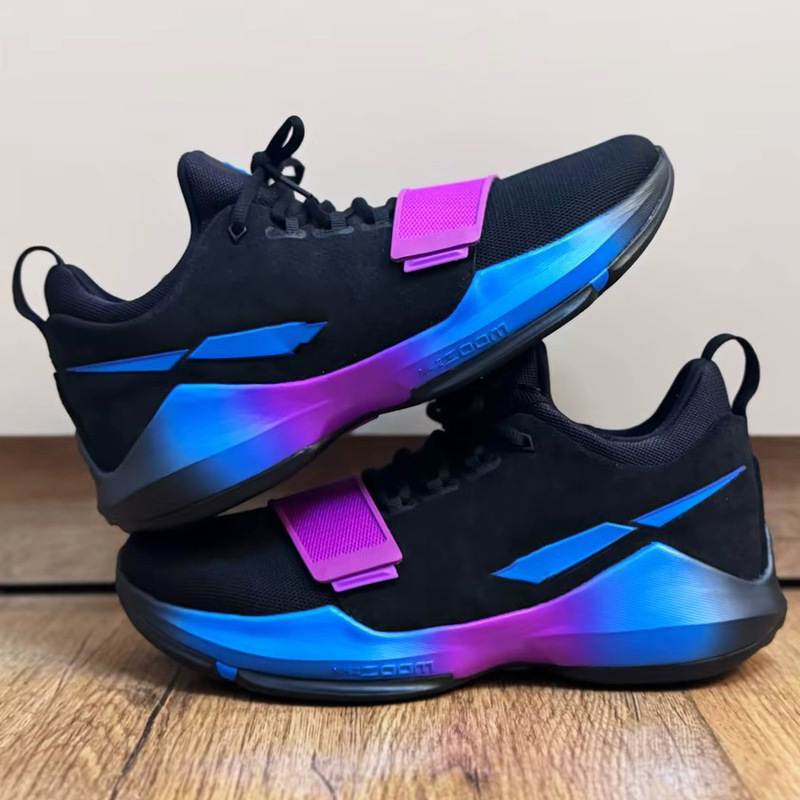 Cross-border PG1 Blue-Purple Signature Edition Basketball Shoes, Paul George 1st Generation, Men's Air Cushion Cushioning Combat Boots Cross-border PG1 Blue-Purple Signature Edition Basketball Shoes, Paul George 1st Generation, Men's Air Cushion Cushioning Combat Boots