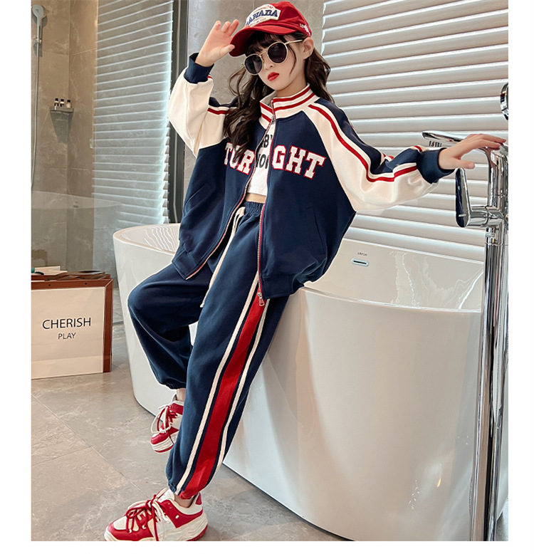 Girls' Set 2022 New Internet Popular Children's Baseball Suit Fashionable Spring and Autumn Style Explosive_voghion.com