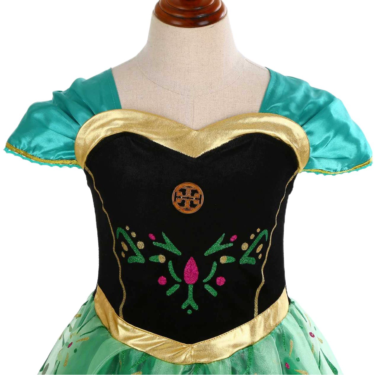 Замороженные девушки одеваются зеленое платье створки платье производительности платье Фабрика Outlet