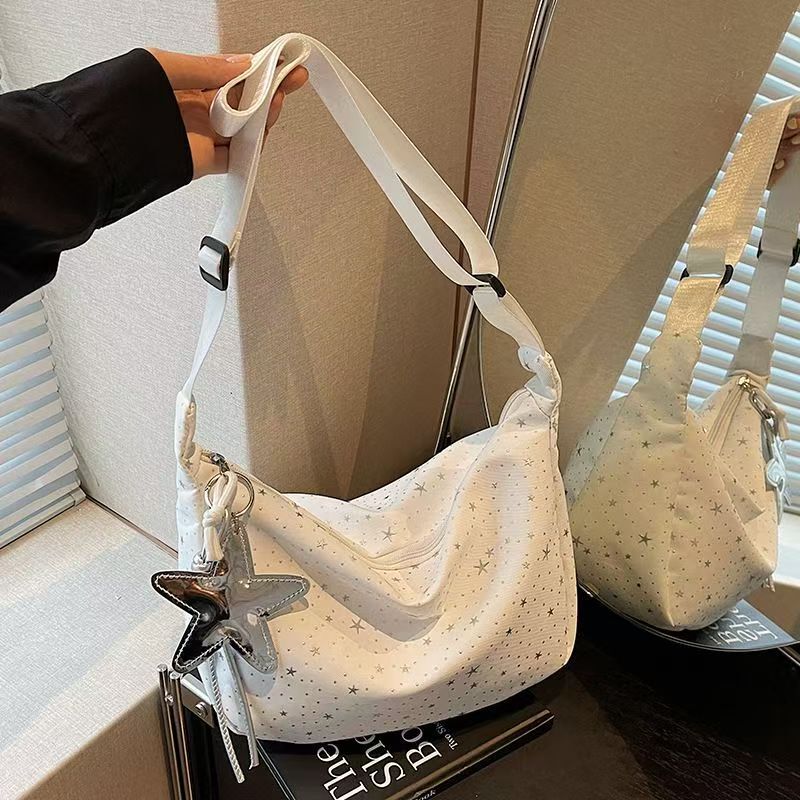 2026 New Star-Shaped Dumpling Bag for Women, Fashionable and Versatile Shoulder and Crossbody Bag, Korean Style, Large Capacity Nylon Bag