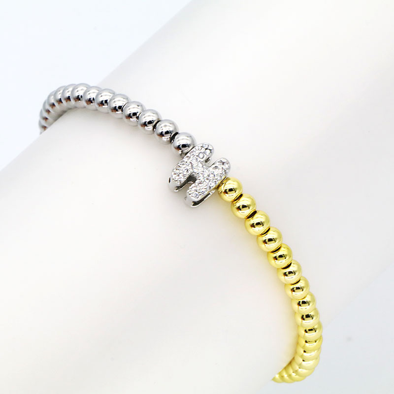13g Weight Copper Pendant Material Zircon Inlay Material Bracelets Classification Copper Chain Material ball chain Chain Type 1 Piece Quantity Holiday, Daily Occasion Copper Material Letter Pattern All Seasons Season Women's Gender Plating Design Modern Style Style Wholesale Jewelry Modern Style Letter Copper Zircon Plating Bracelets Ball Chain 11