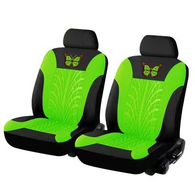Cubierta de asiento de coche de comercio exterior transfronterizo mariposa logo tela sangría prensa coche cubierta de asiento universal Conjunto de 4 piezas