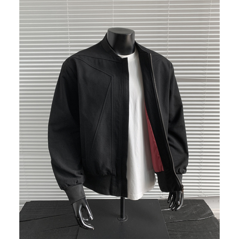 Black Warrior Heavy Canvas Flight Jacket for Men, Autumn Bomber, Inverted Triangle Silhouette, Washed and Distressed Jacket