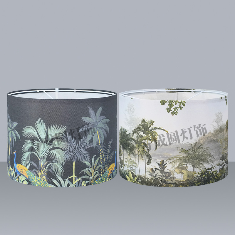Nueva lámpara de escritorio cubierta de lámpara tropical bosque tropical viento hotel dormitorio cubierta de lámpara de cabecera lámpara de suelo candelabro desmontable cubierta de lámpara KD
