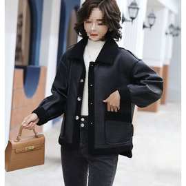 羊羔毛矮个子新款皮衣外套女皮毛一体2025秋冬韩版短款宽松两面穿