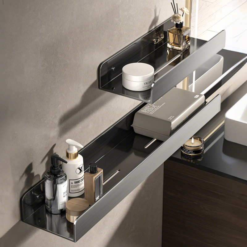 Bathroom Storage Rack, Shower Room, Hotel Toilet, Shampoo and Shower Gel Integrated I-Shaped Rack, Gun Gray Bathroom Storage Rack, Shower Room, Hotel Toilet, Shampoo and Shower Gel Integrated I-Shaped Rack, Gun Gray