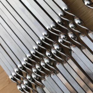 Barbecue Skewers Lamb Skewers Stainless Steel Flat Skewers Outdoor Barbecue Needles Meat Skewers Steel Skewers Iron Skewers Skewer Tools