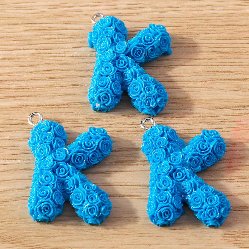 30g Weight DIY Jewelry Accessories Classification 10 Pieces Quantity Plastic Material Letter, Rose Pattern Stoving Varnish Design Cartoon Style, Romantic Style 10 Pieces Plastic Letter Rose 13